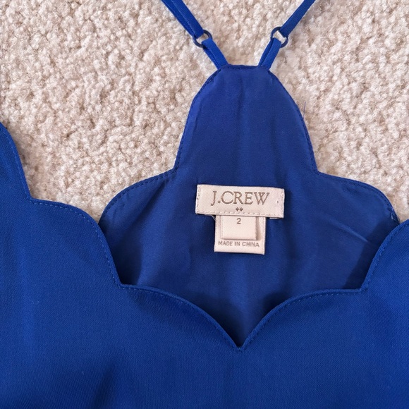 JCrew Factory Blue Scalloped Tank Dress - Picture 3 of 5